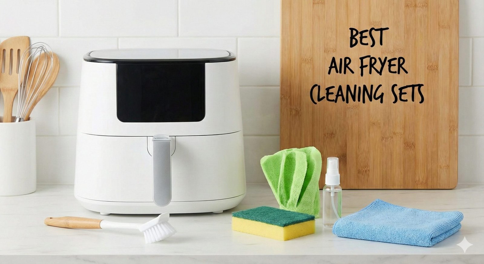 Cleaning a dirty air fryer heating element with a brush