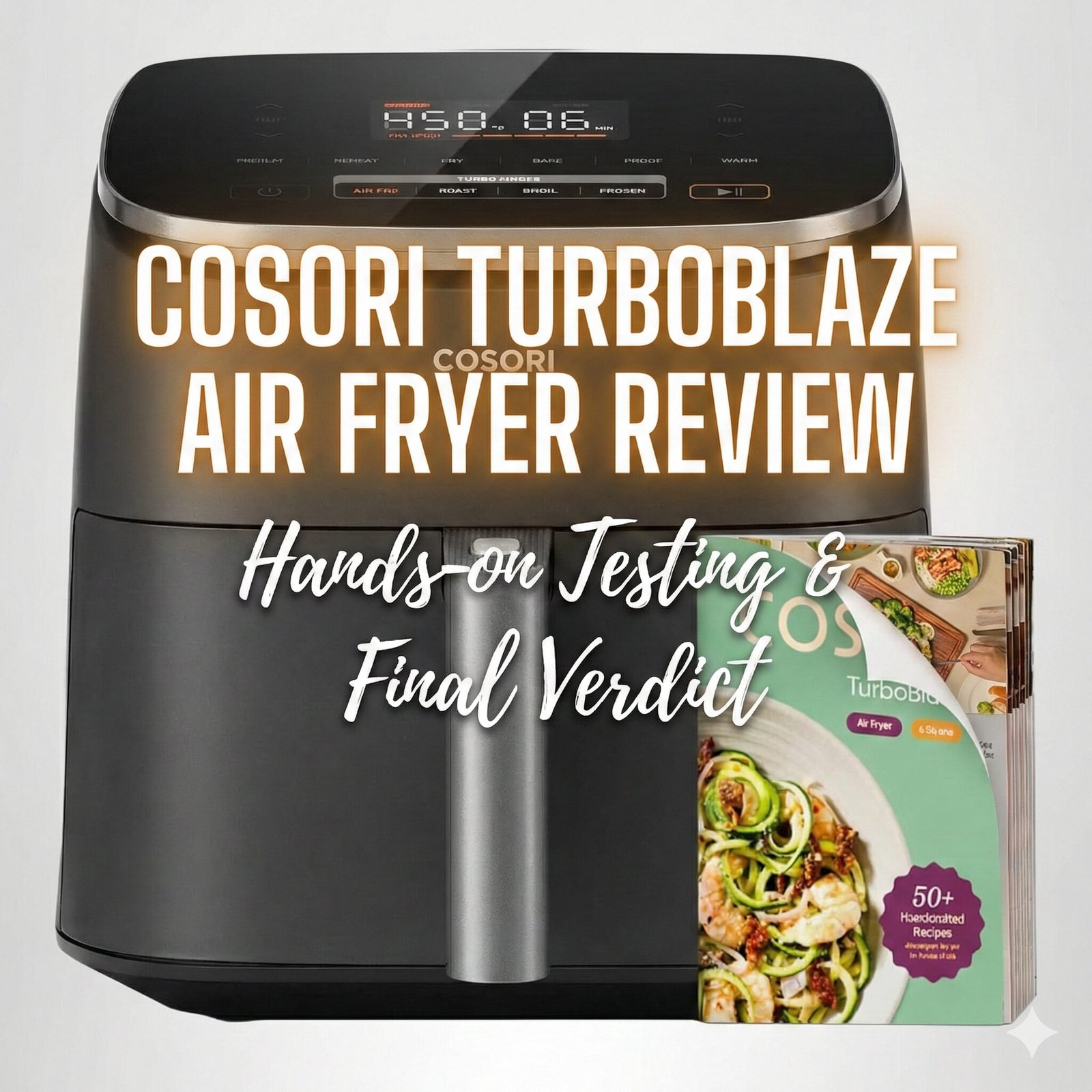 Cosori TurboBlaze Air Fryer on a modern kitchen counter