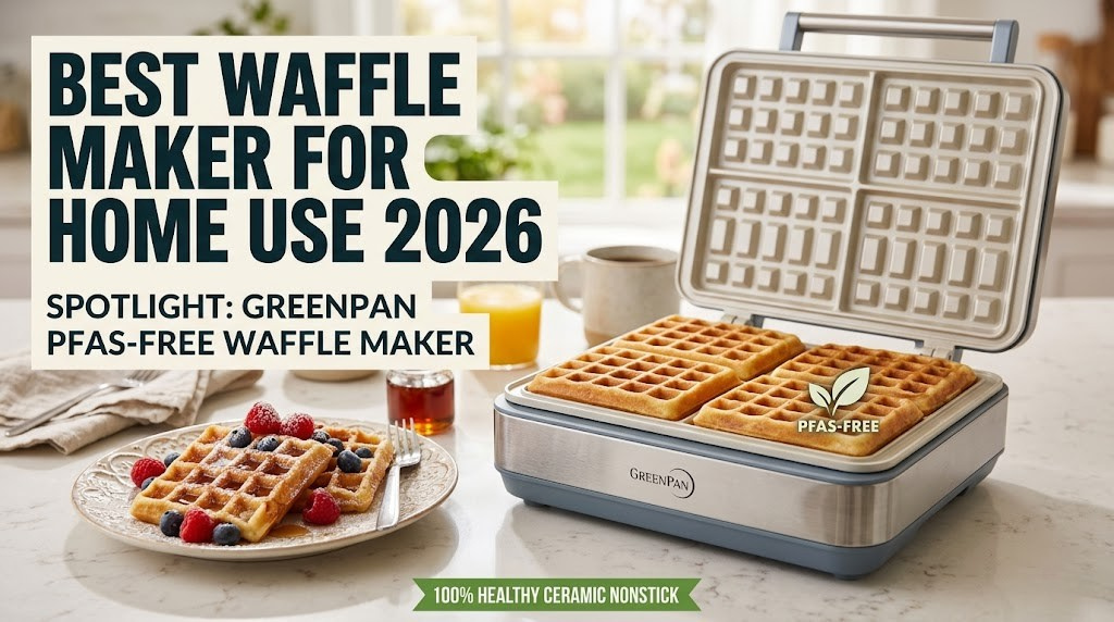 Best waffle maker for home use 2026 — GreenPan PFAS-free waffle maker